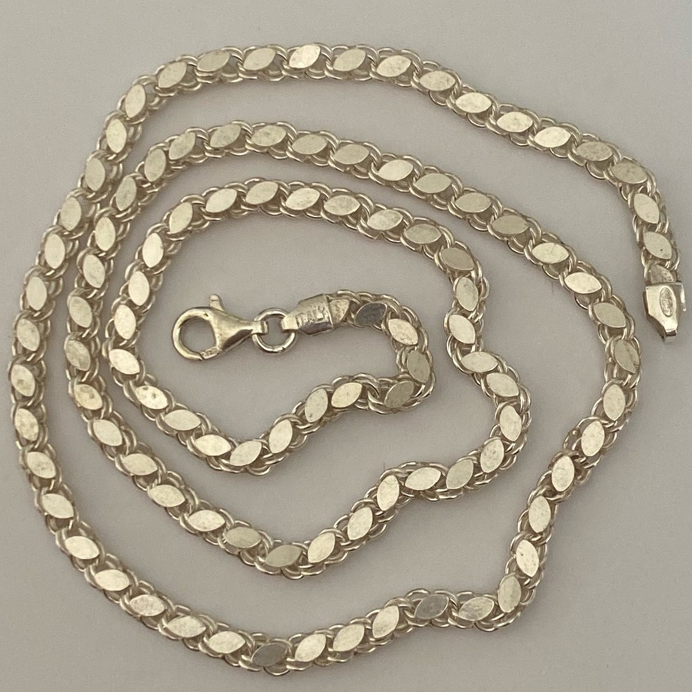 925 silver 23.5” 4mm handmade chain necklace Unisex